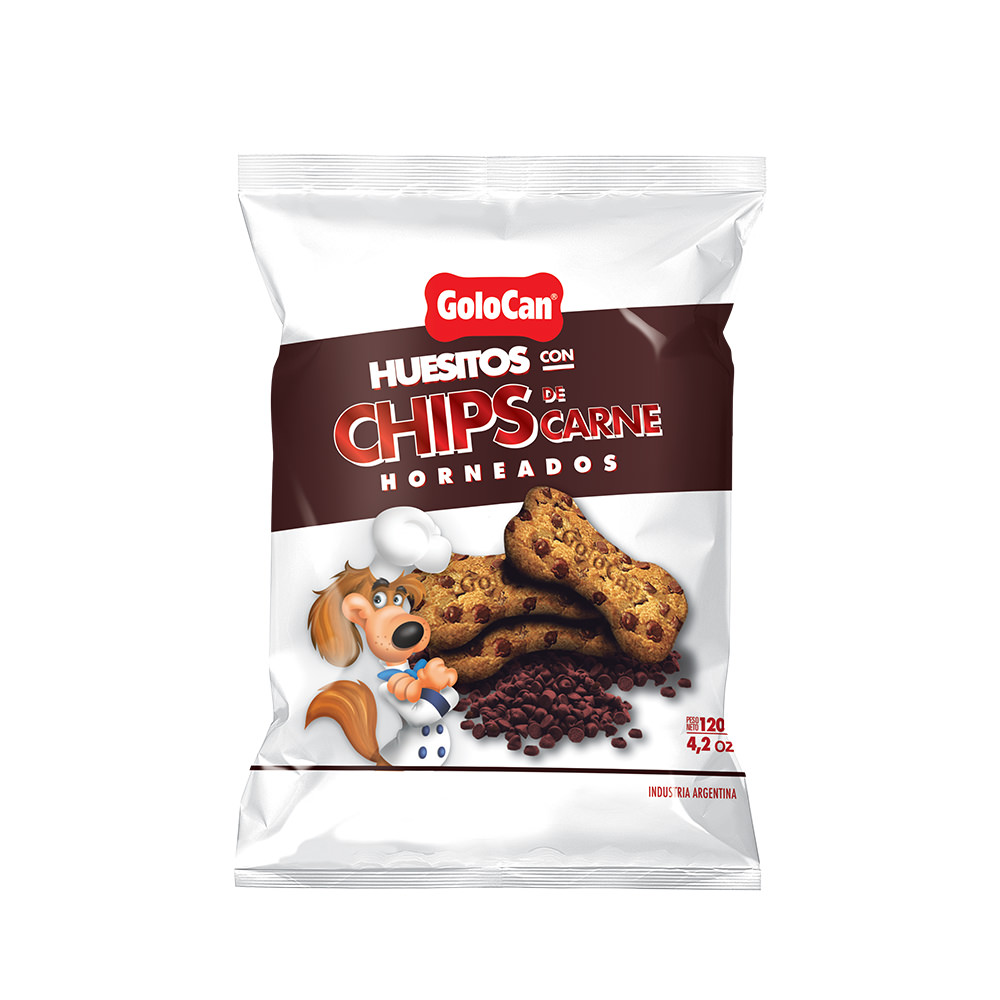 Huesitos con chips de Carne x 120g.
